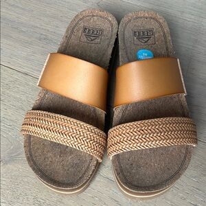 Reef Tan Slide Sandals